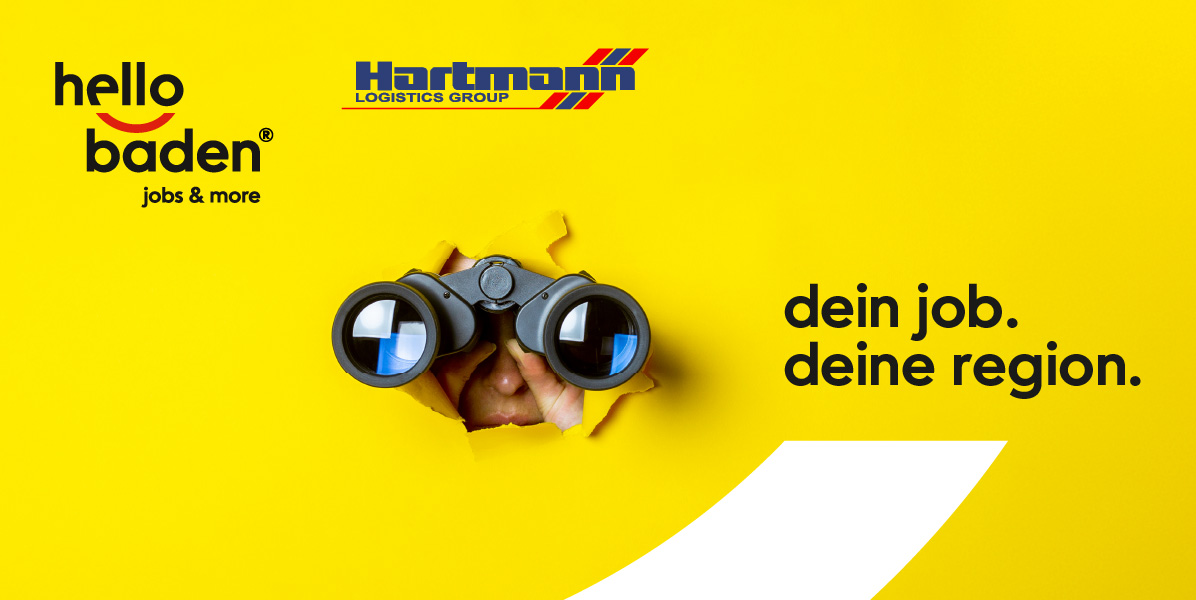 hello baden und Hartmann Logistics Group als Partner für regionale Jobs.